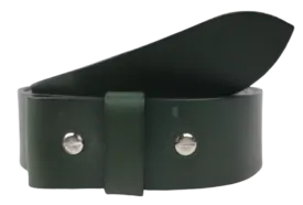 2 Inch Wide (50mm) Green Leather Belt Strap Made to Measure Chicago Screws