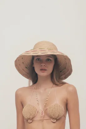 Anne raffia downturn brim colorful hat