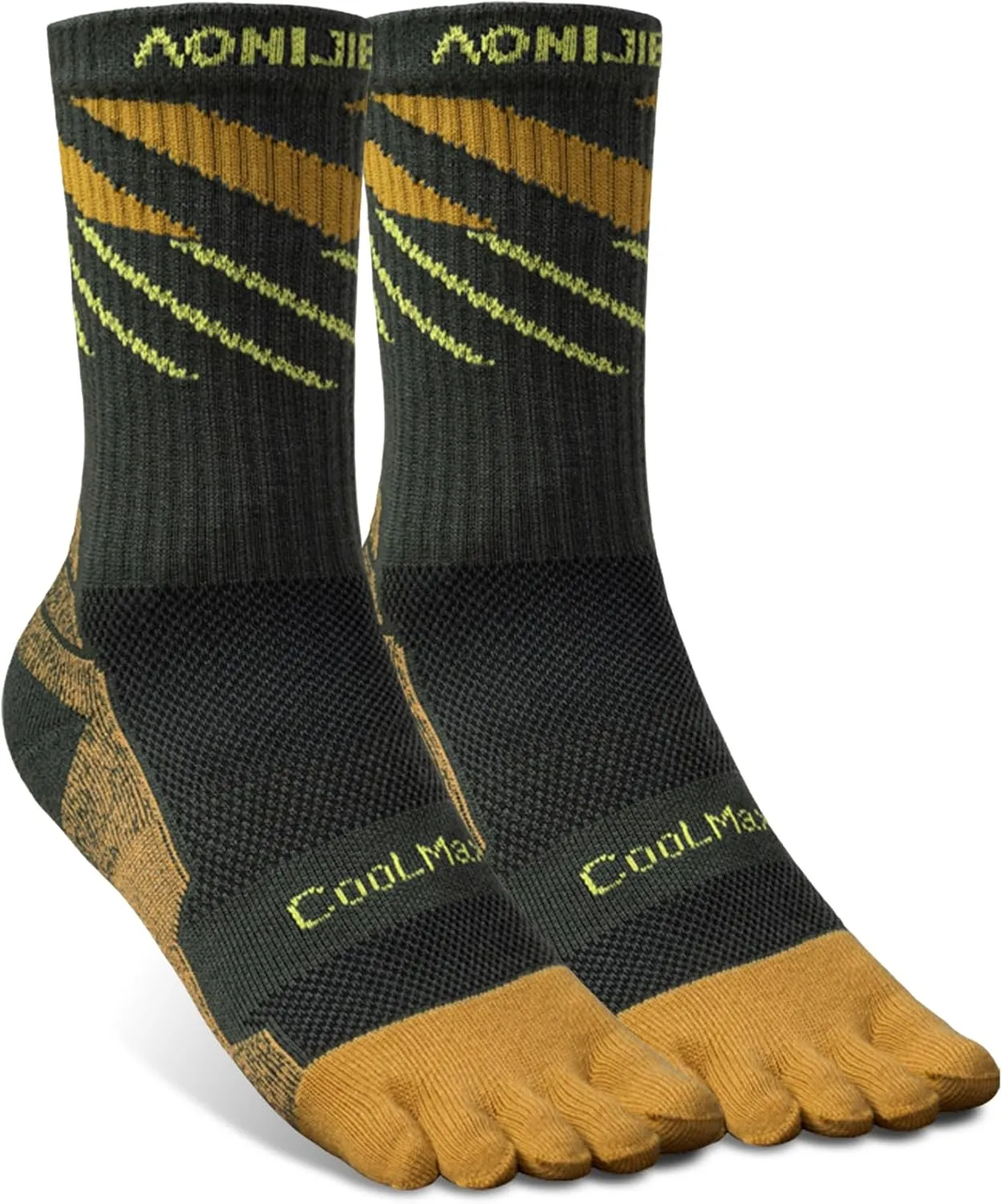 AONIJIE Toe Socks for Men and Women Athletic Hiking Coolmax Socks with toes - Soft Comfortable and Moisture Wicking