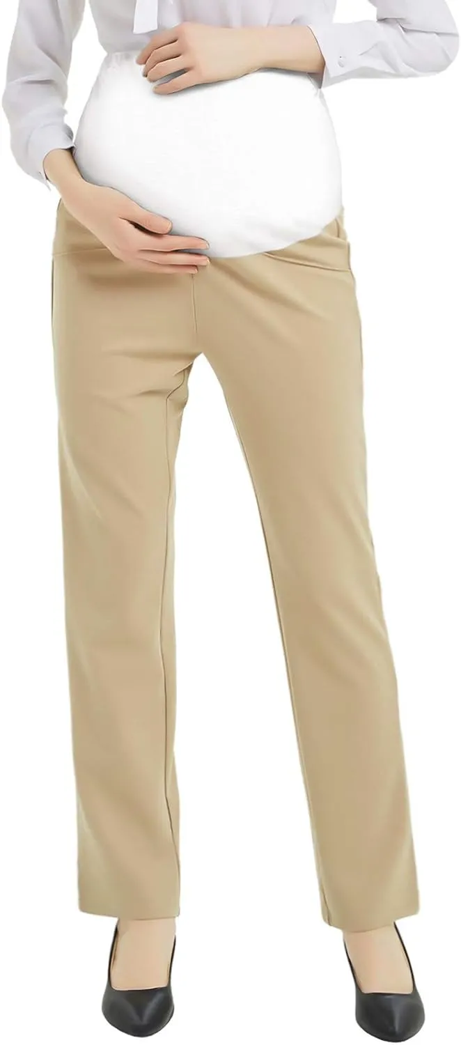 Bhome Maternity Jeans Stretch High Waisted Pants for Work, Career, Office, and Dress