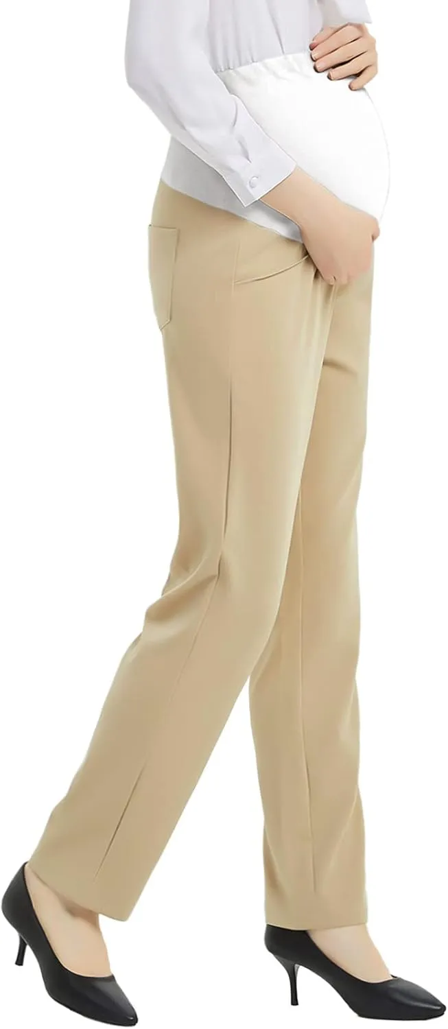 Bhome Maternity Jeans Stretch High Waisted Pants for Work, Career, Office, and Dress