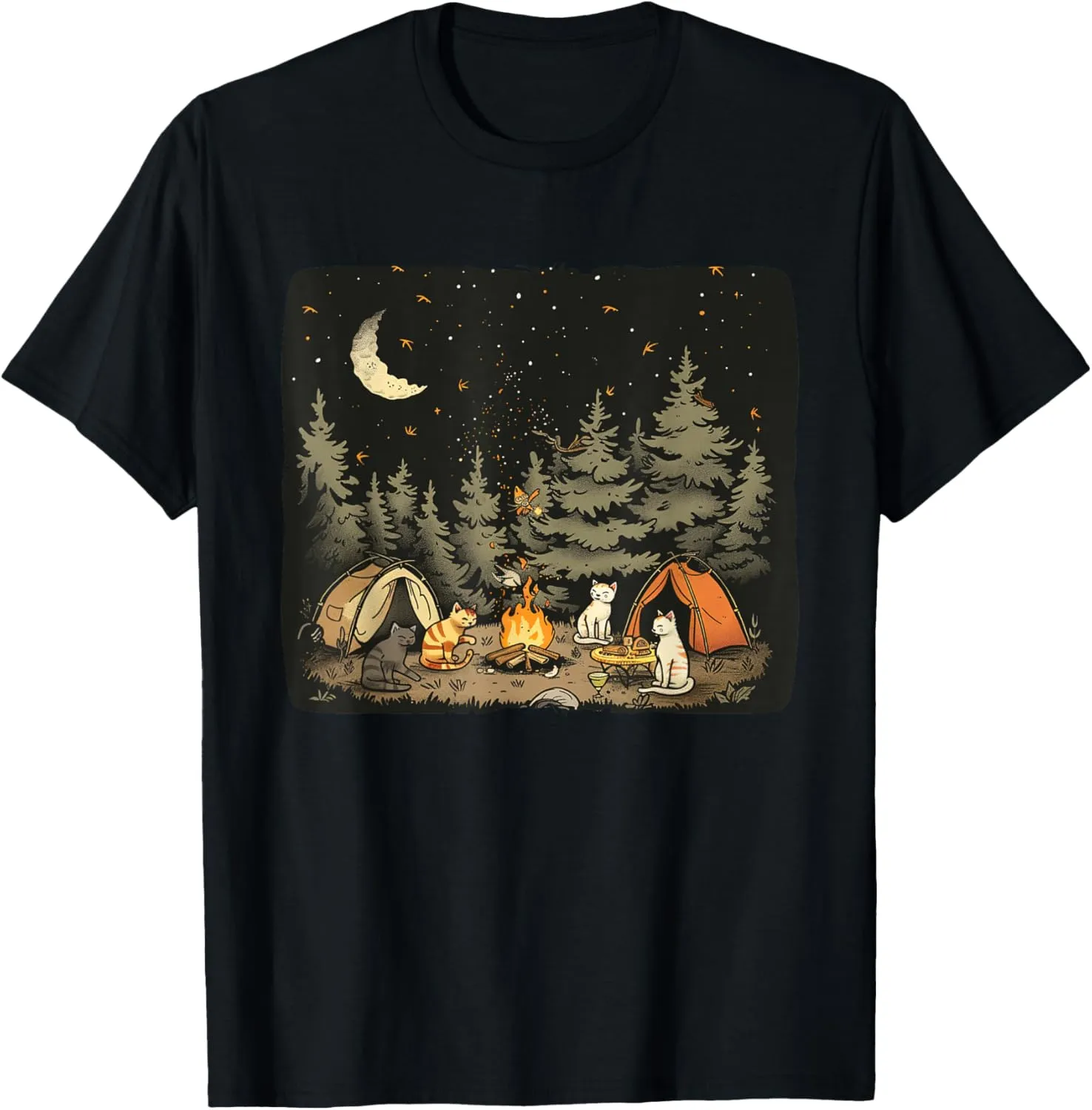 Camping Cat Costume for funny Adventures in Nature T-Shirt
