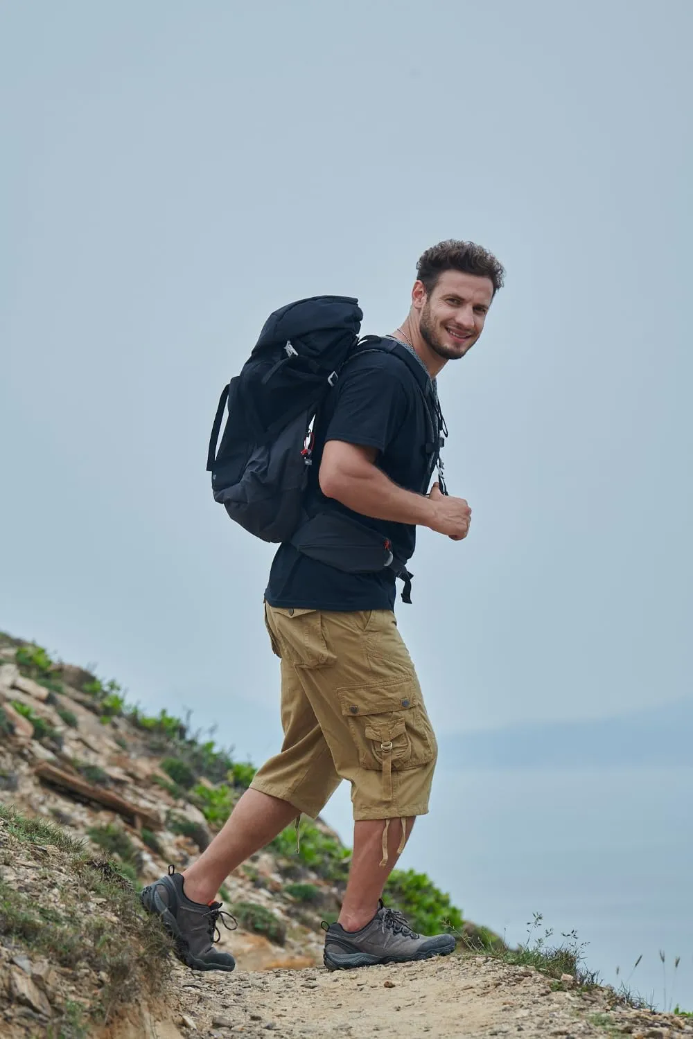 Cargo Shorts for Men Multi Pockets Mens Shorts Twill Below Knee 13 Inches Cotton Relaxed Fit Hiking Outdoor Work