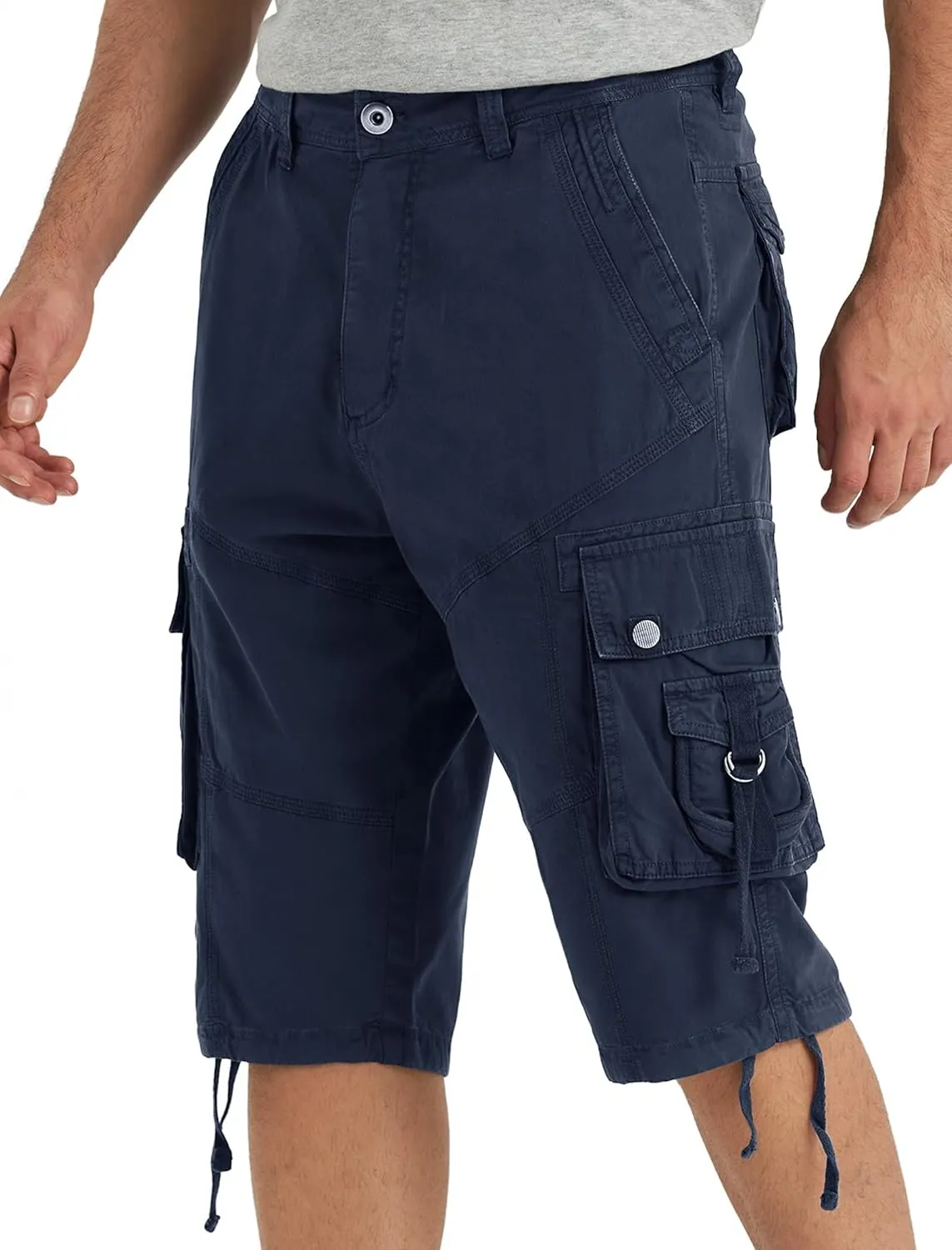 Cargo Shorts for Men Multi Pockets Mens Shorts Twill Below Knee 13 Inches Cotton Relaxed Fit Hiking Outdoor Work