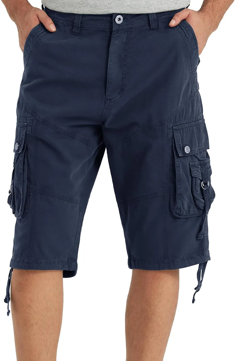 Cargo Shorts for Men Multi Pockets Mens Shorts Twill Below Knee 13 Inches Cotton Relaxed Fit Hiking Outdoor Work