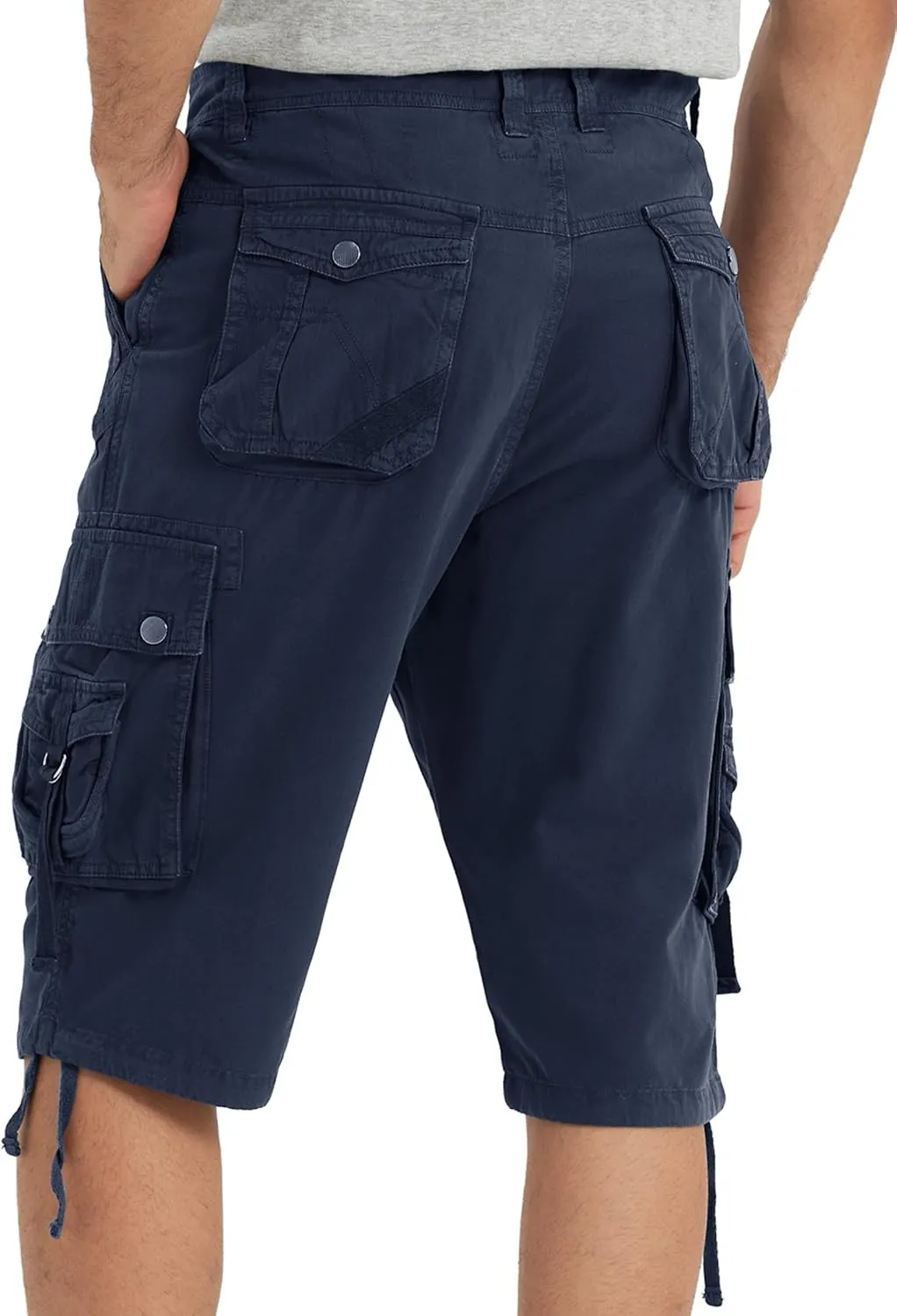 Cargo Shorts for Men Multi Pockets Mens Shorts Twill Below Knee 13 Inches Cotton Relaxed Fit Hiking Outdoor Work
