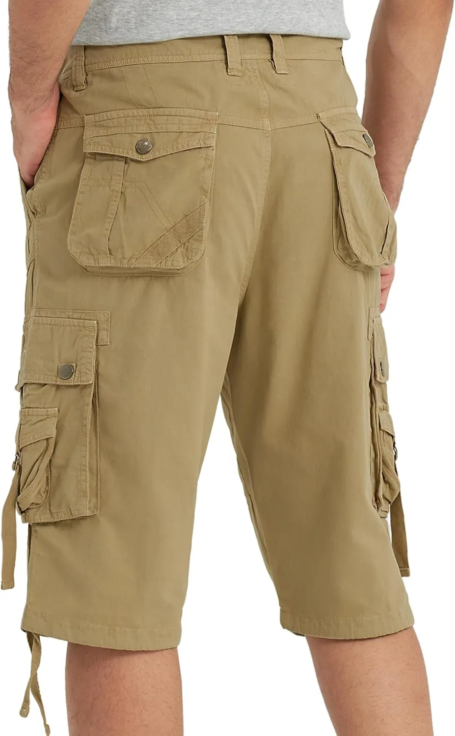Cargo Shorts for Men Multi Pockets Mens Shorts Twill Below Knee 13 Inches Cotton Relaxed Fit Hiking Outdoor Work