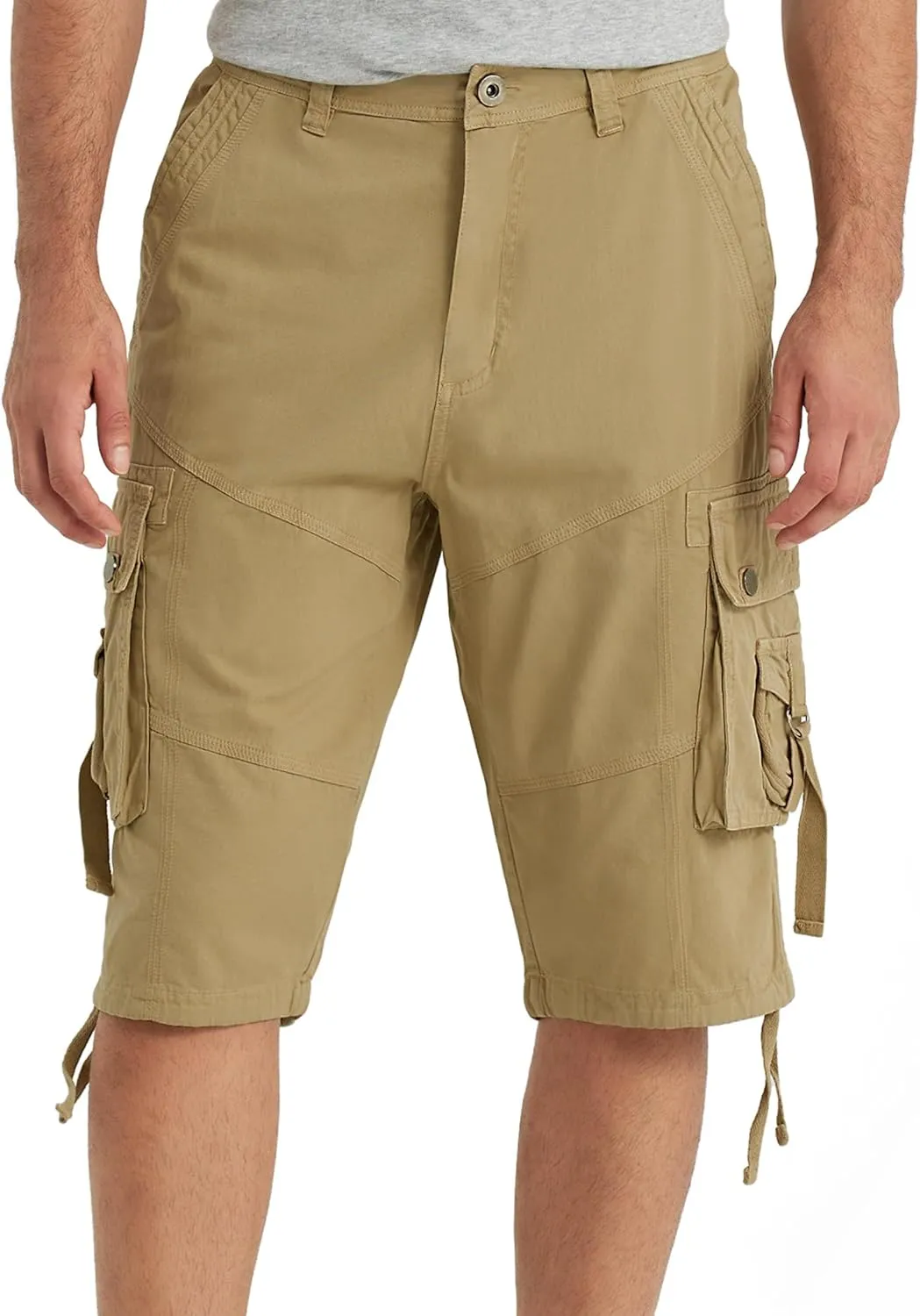 Cargo Shorts for Men Multi Pockets Mens Shorts Twill Below Knee 13 Inches Cotton Relaxed Fit Hiking Outdoor Work