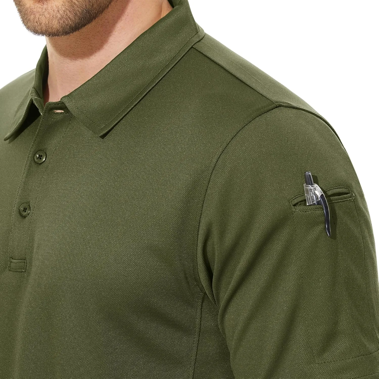 CRYSULLY Polo Shirts for Men Golf Shirt Short Sleeve Tactical Performance Polo T Shirts Dry Fit for Work, Fishing, Hiking