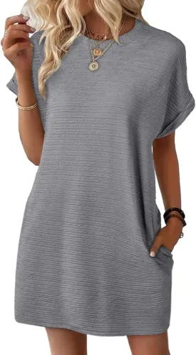 EVALESS Womens Summer Dresses Fashion 2025 Short Sleeve Spring Mini Dress Casual Beach Vacation Clothes Dresses