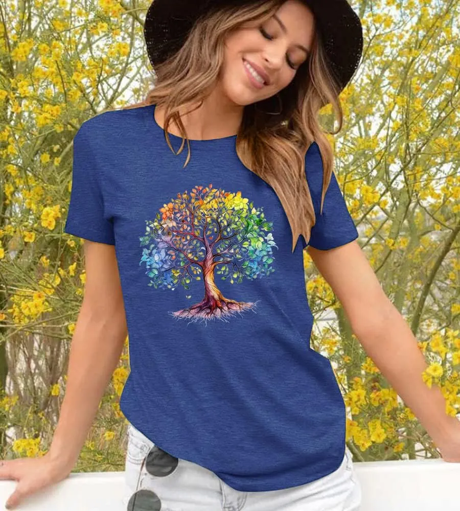 Funny Graphic Women Skinny Pine Tree Shirt Summer Hiking Camping Athletic Tees Nature Casual Comfy Clothes