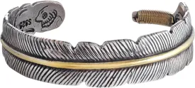 HAQUIL Stainless Steel Native American Feather Cuff Bracelet Jewelry Gift for Men and Women