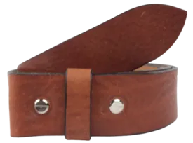 Interchangeable 1 Inch (25mm) Leather Belt Strap in Dark Tan Chicago Screws