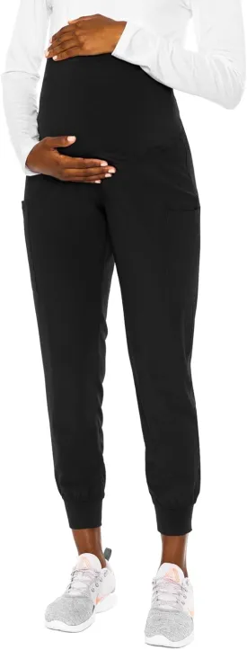 Med Couture Maternity Jogger Pants Scrub Bottoms with 4 Pockets, Knit Waist Panel, Ultra Soft and 360 Stretch - MC8729