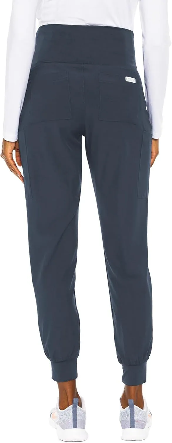 Med Couture Maternity Jogger Pants Scrub Bottoms with 4 Pockets, Knit Waist Panel, Ultra Soft and 360 Stretch - MC8729