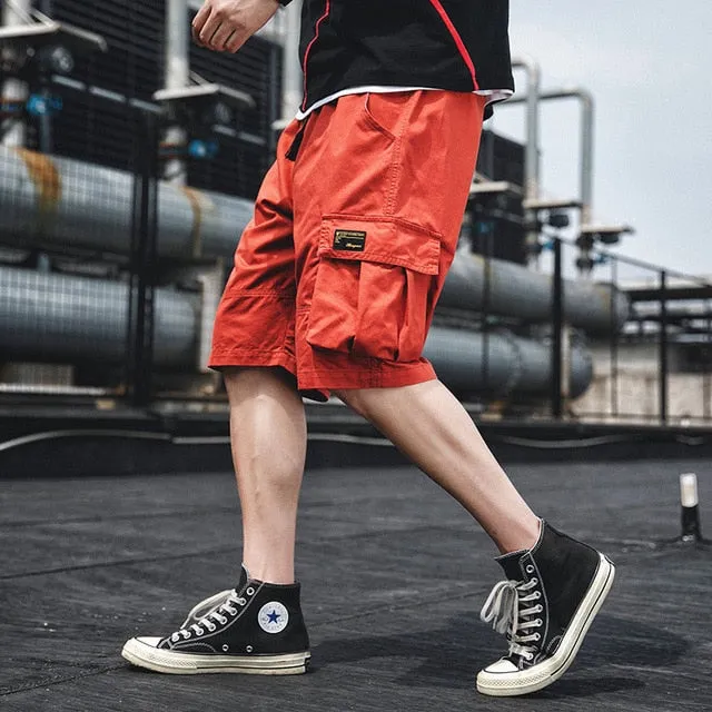Men Summer Shorts Big Pockets Cargo Shorts High Street Fashion Army Green Military Tactical Shorts Men Loose