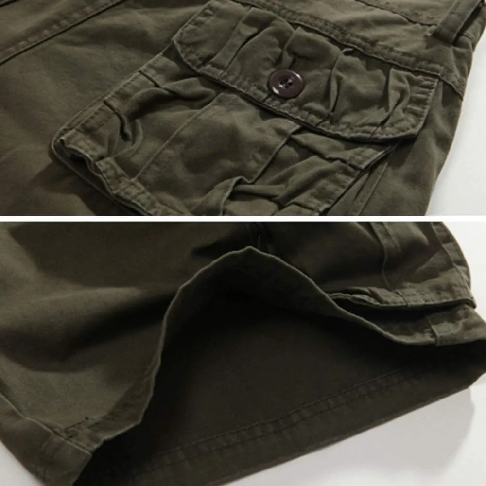 Men's Cargo Shorts Relaxed Fit, Cotton Twill Work Shorts, Outdoor Lightweight Casual Shorts for Men with Pockets