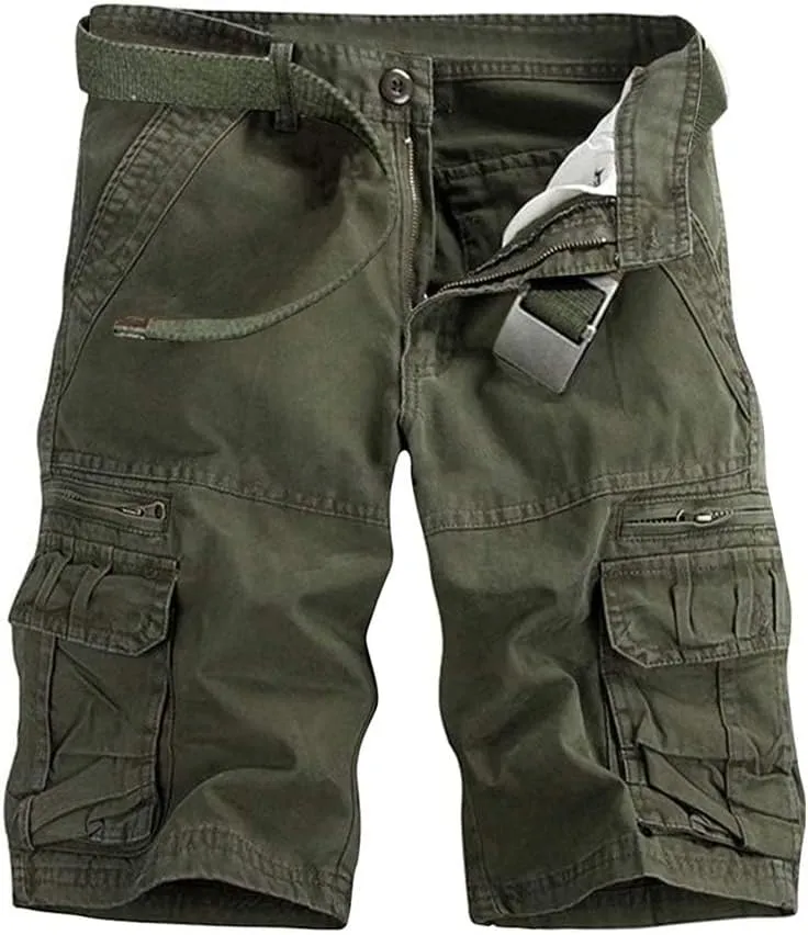 Men's Cargo Shorts Relaxed Fit, Cotton Twill Work Shorts, Outdoor Lightweight Casual Shorts for Men with Pockets