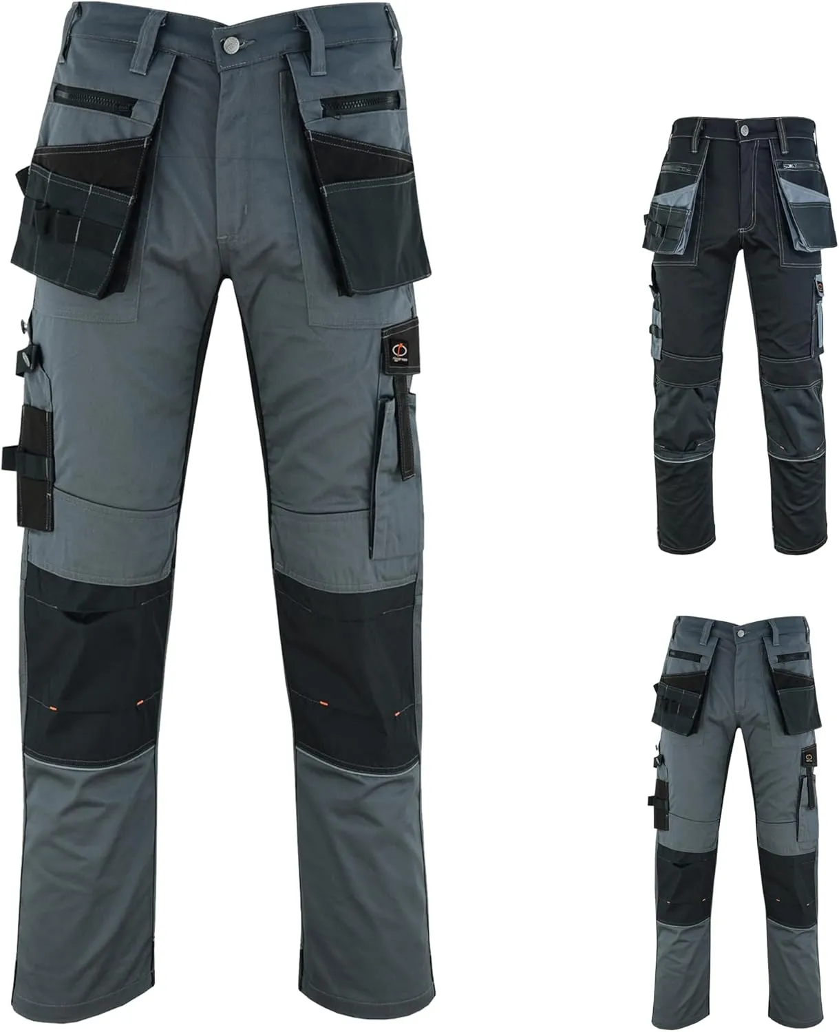 Mens Work Pants Lightweight Cargo Tactical Trouser with Holster Pockets Relaxed Fit Safety Pants for Construction