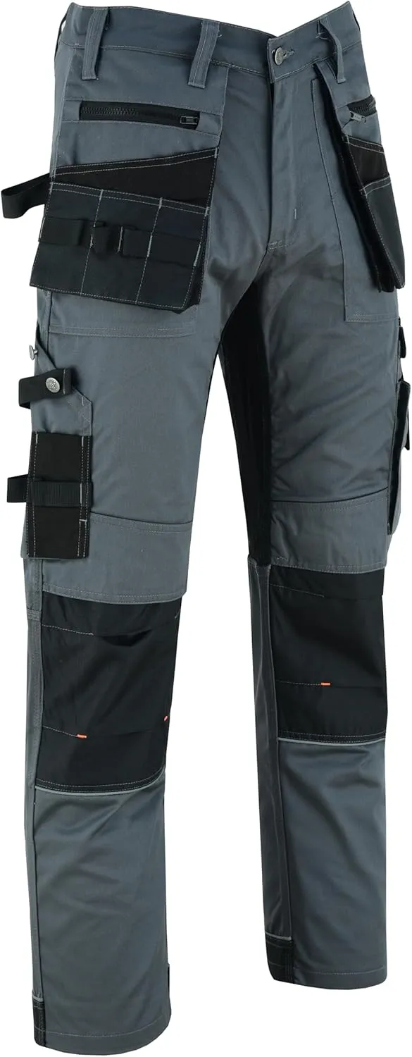 Mens Work Pants Lightweight Cargo Tactical Trouser with Holster Pockets Relaxed Fit Safety Pants for Construction