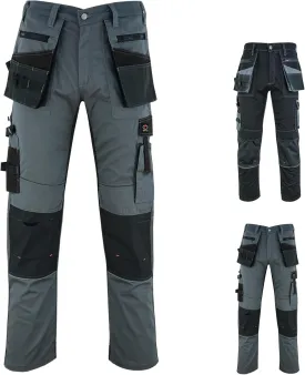 Mens Work Pants Lightweight Cargo Tactical Trouser with Holster Pockets Relaxed Fit Safety Pants for Construction