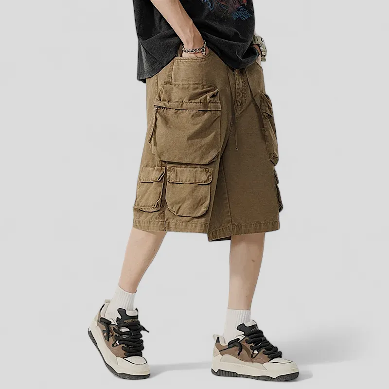 Multi cargo pocket twill short