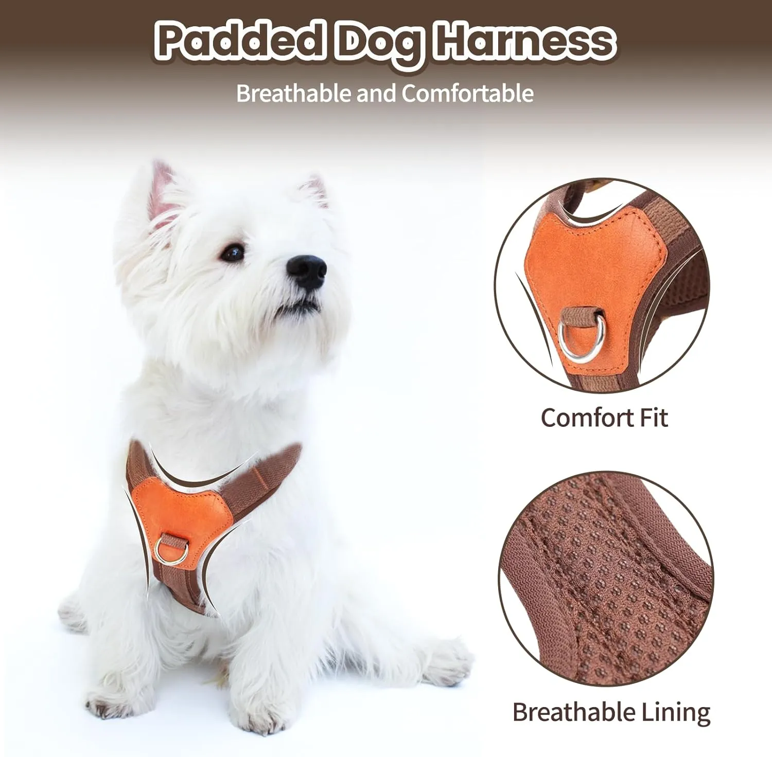 No-Pull No-Choke Dog Harness and Leash Set - Adjustable Soft Padded Vest, Lightweight Retro Design for Small Medium Dogs and Puppies, Easy Control and Comfortable Walk (Green, M)