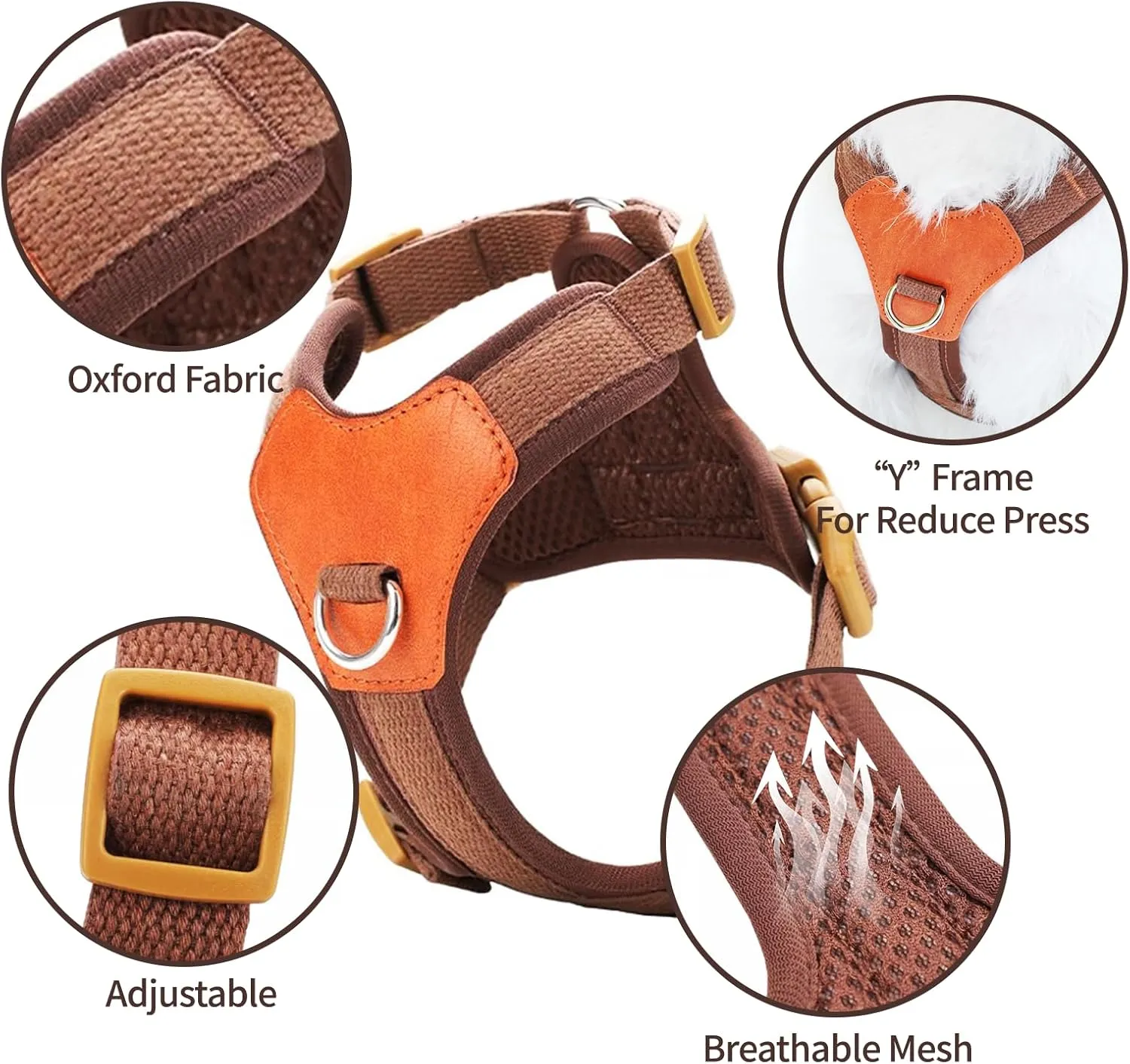 No-Pull No-Choke Dog Harness and Leash Set - Adjustable Soft Padded Vest, Lightweight Retro Design for Small Medium Dogs and Puppies, Easy Control and Comfortable Walk (Green, M)