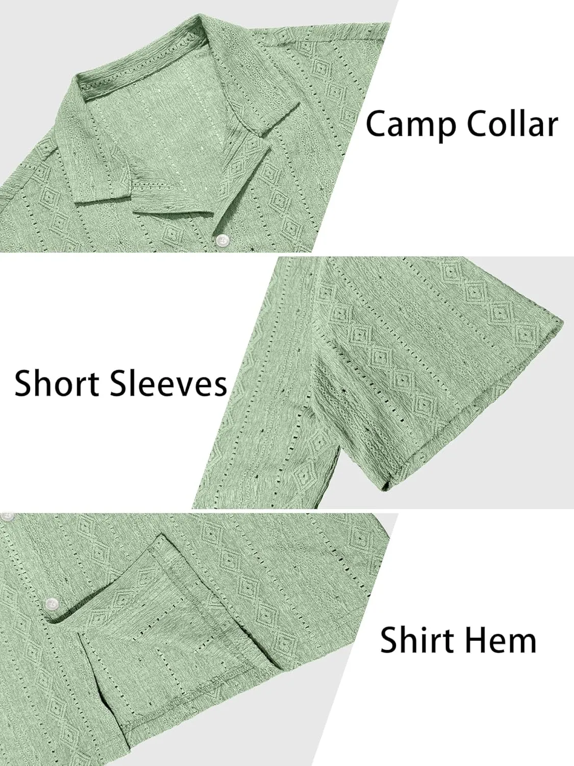 PLEPAN Men's Beach Casual Shirts Button Down Shirts Short Sleeve Tropical Summer Vacation Shirts with Vintage Striped