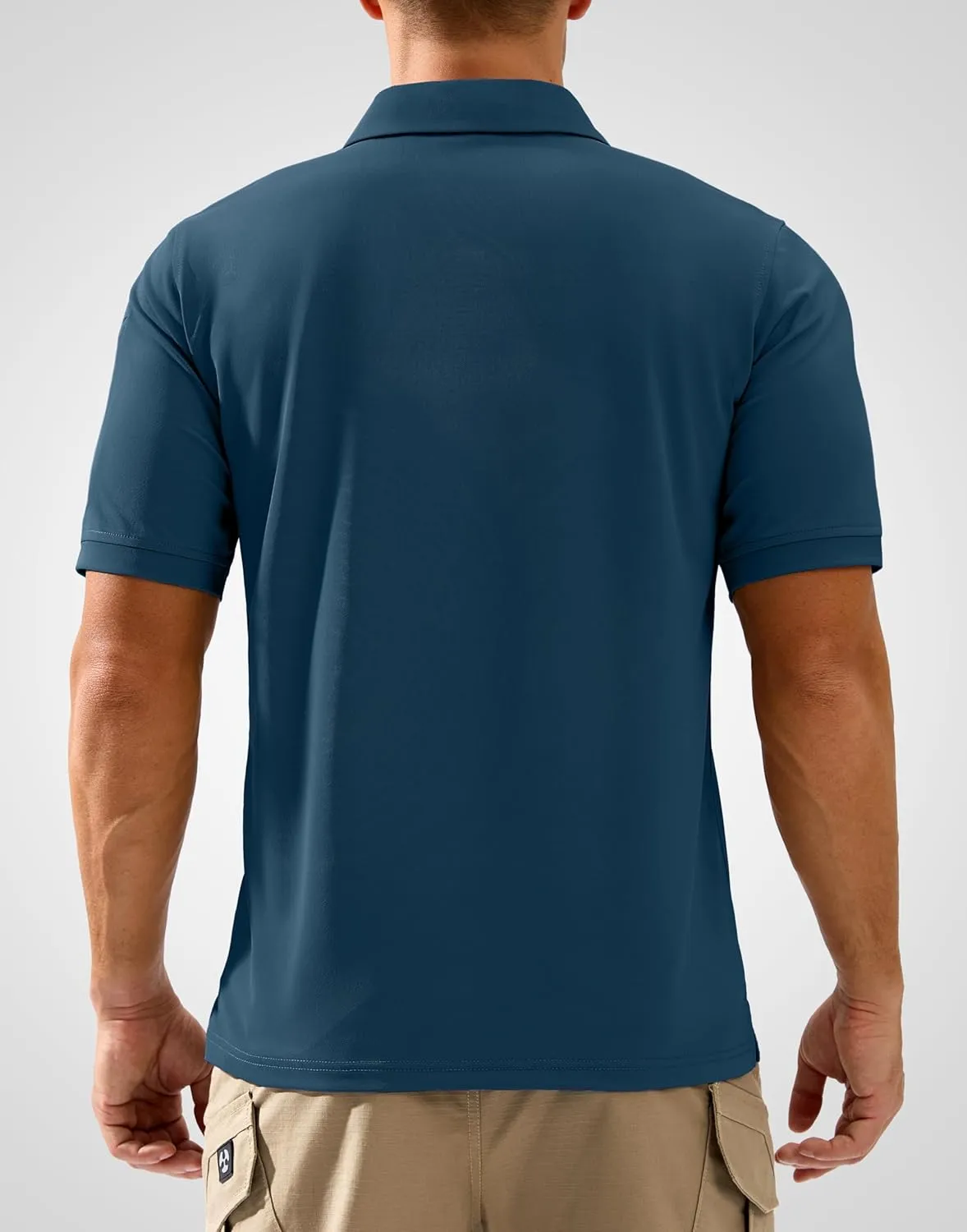 Pudolla Mens Tactical Shirts Short Sleeve Golf Work Polos Moisture Wicking Dry Fit Collared Shirt Lightweight Polo Shirt
