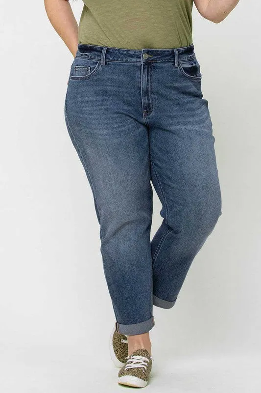Rolled Cuff Boyfriend Denim