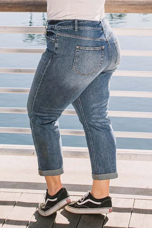 Rolled Cuff Boyfriend Denim