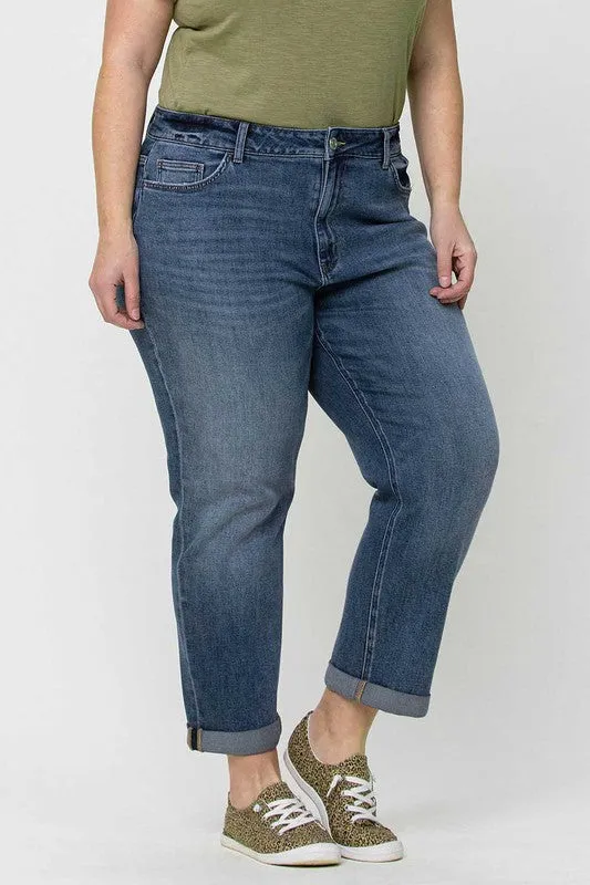 Rolled Cuff Boyfriend Denim
