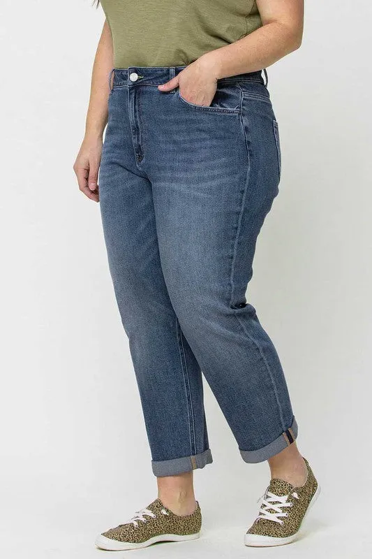 Rolled Cuff Boyfriend Denim