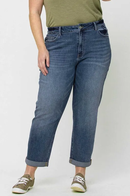 Rolled Cuff Boyfriend Denim