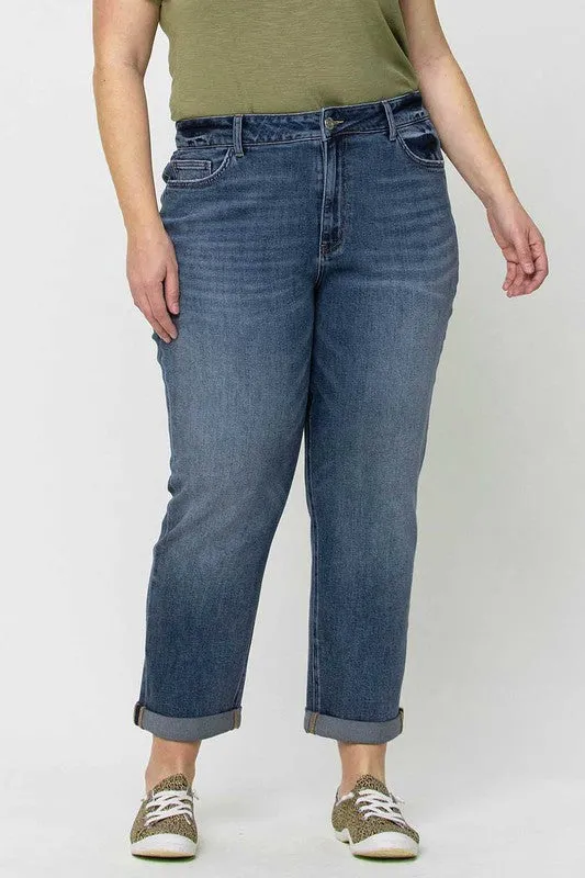 Rolled Cuff Boyfriend Denim