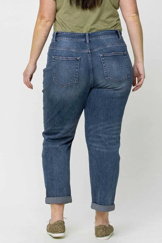 Rolled Cuff Boyfriend Denim