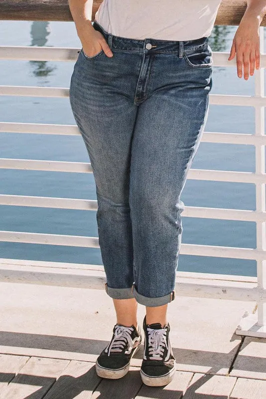 Rolled Cuff Boyfriend Denim