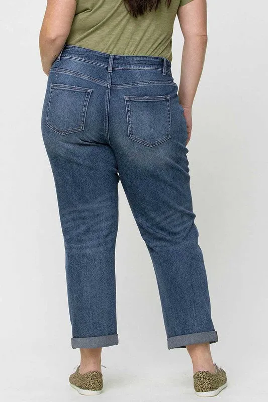 Rolled Cuff Boyfriend Denim