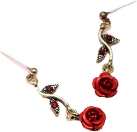 Rose Flower Earrings for Women, Fashion and Romantic Vintage Rose Pendant Earrings Precious Dainty Jewelry Gift for Women Girls Mother Wife Sister Daughte