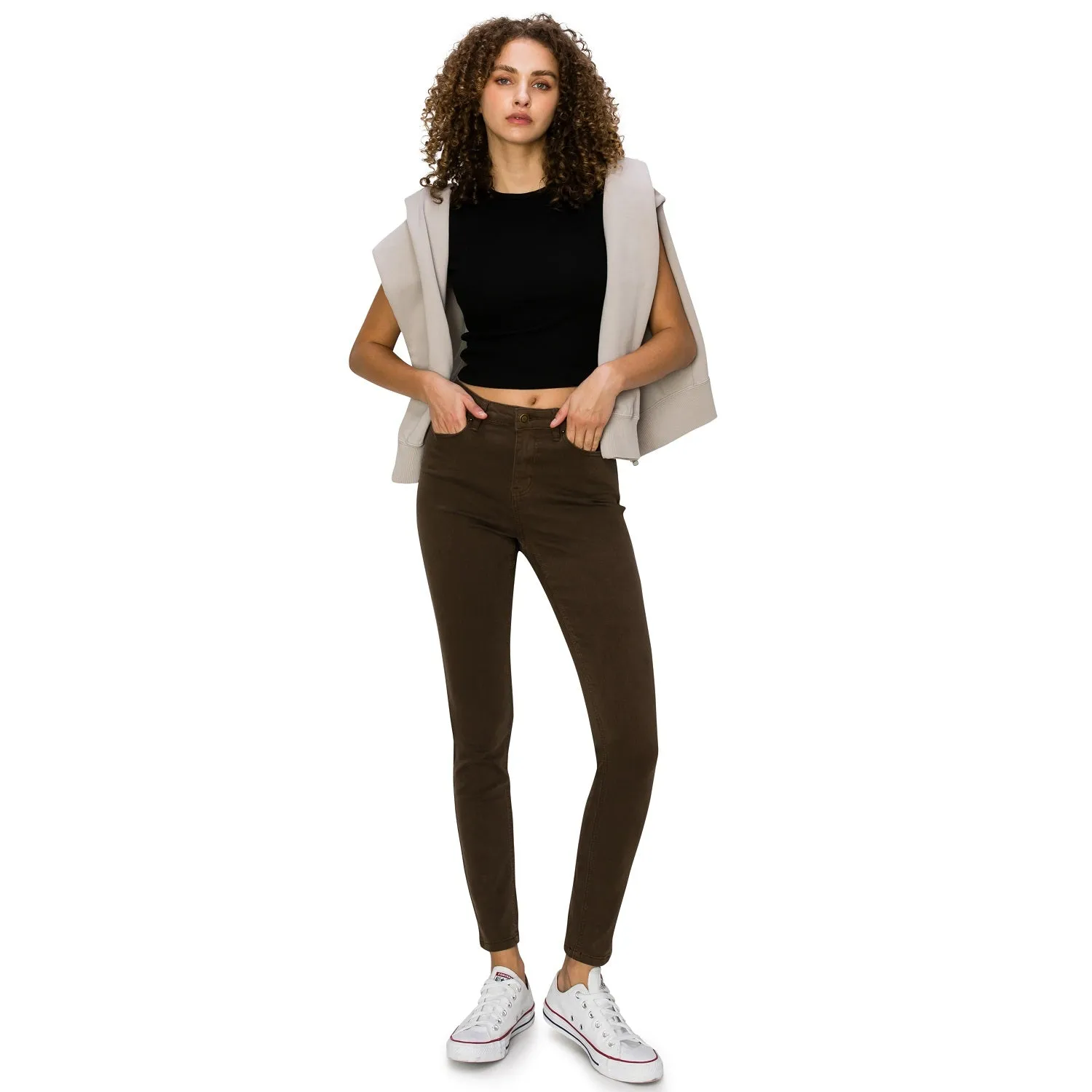 Soft Stretchy High Rise The Everyday Skinny Jeans - Olive