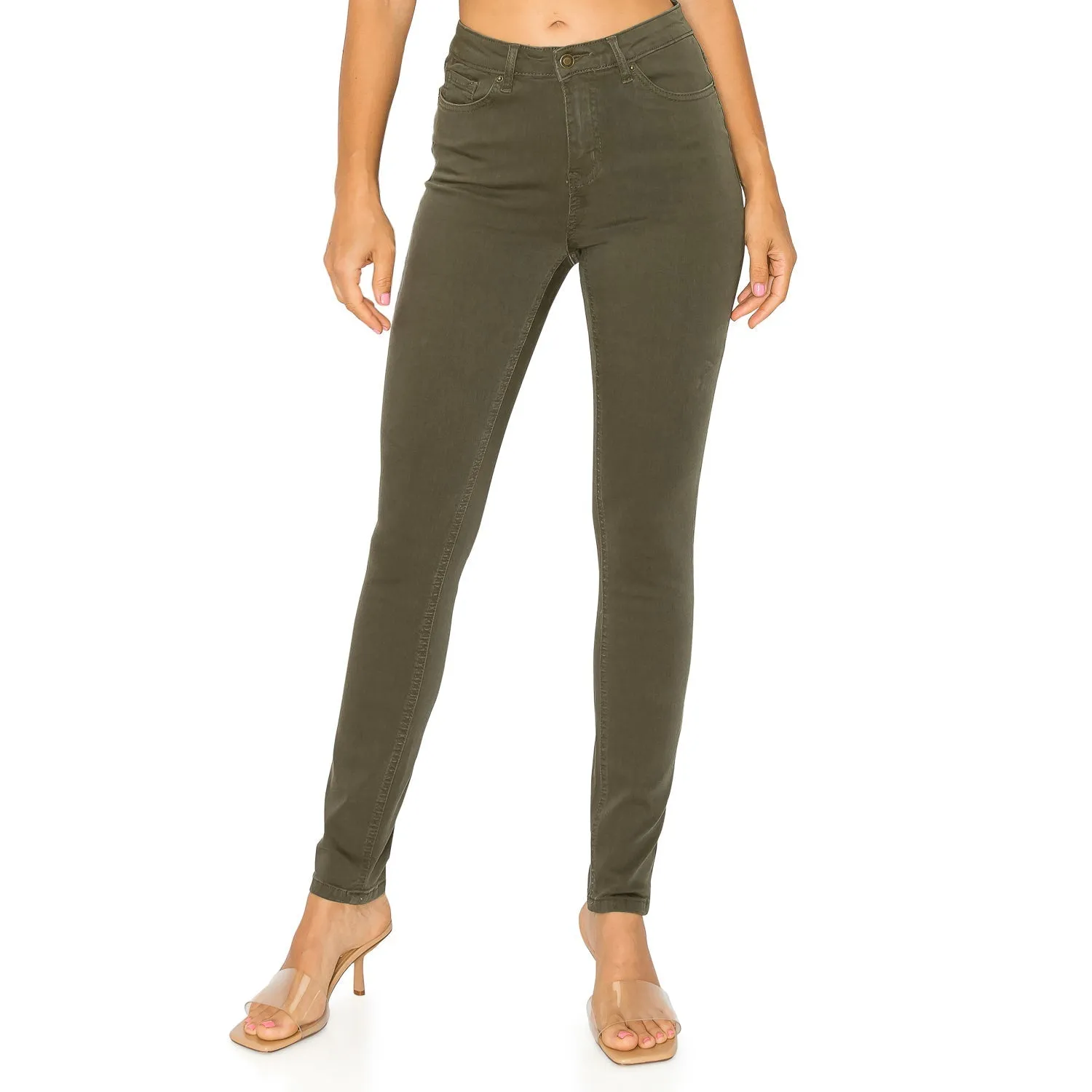 Soft Stretchy High Rise The Everyday Skinny Jeans - Olive