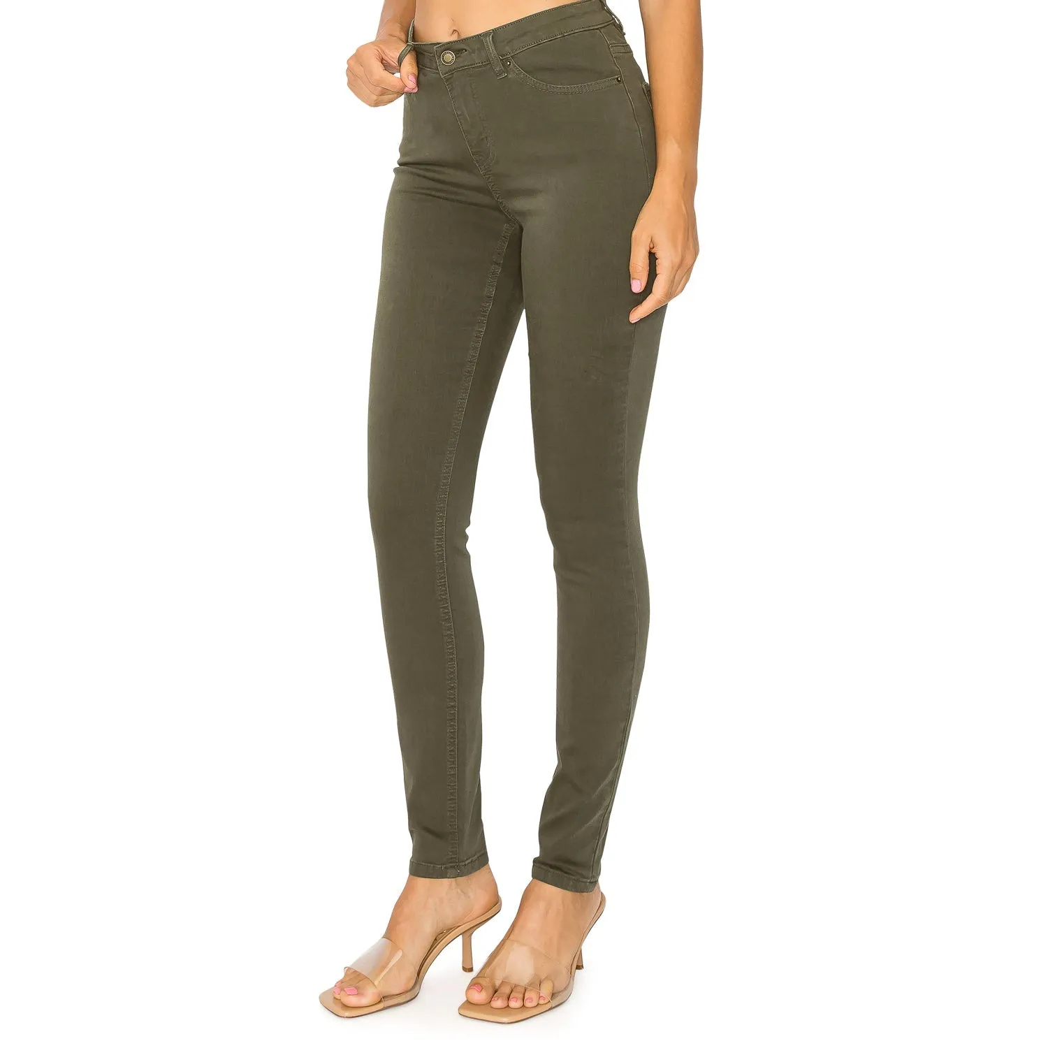 Soft Stretchy High Rise The Everyday Skinny Jeans - Olive