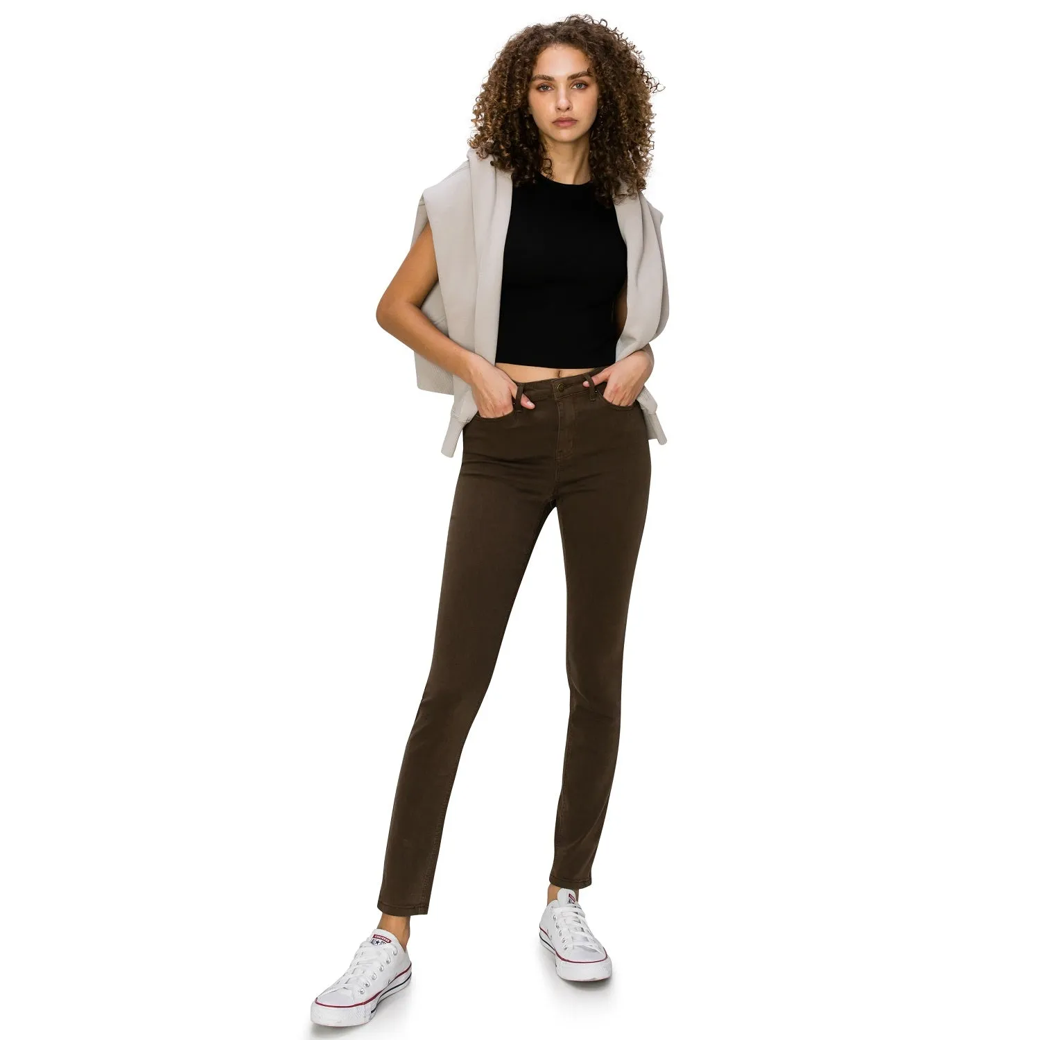 Soft Stretchy High Rise The Everyday Skinny Jeans - Olive
