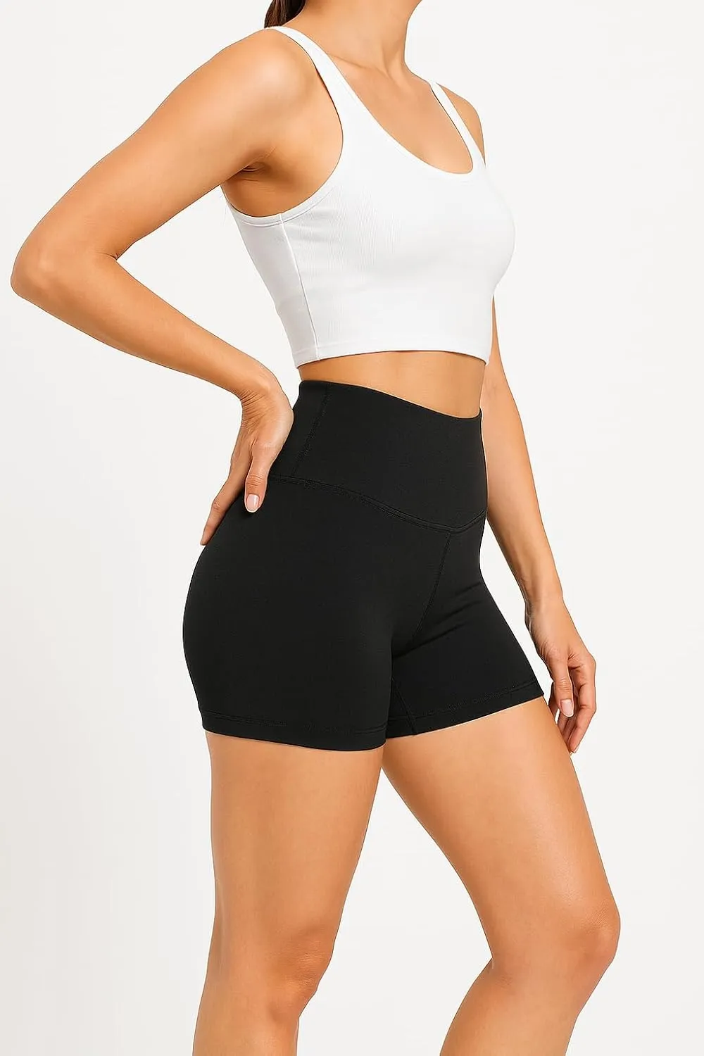 Summer Lounge Yoga Shorts for Women- High Waist Sculpted, No Rolling, No Digging, Ultra Soft Breathable, 4 Way Stretch Fit