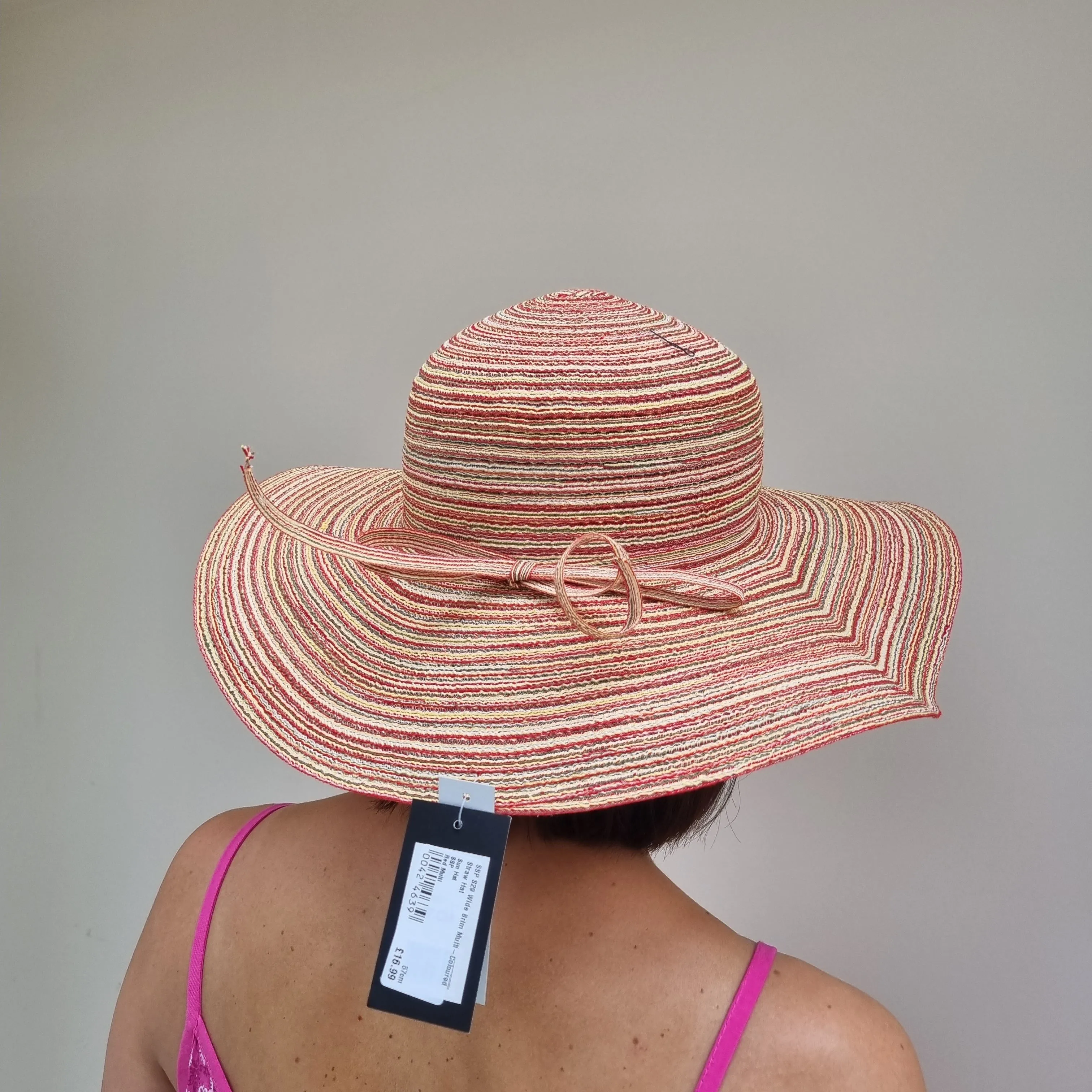 Wide Brim Multi-Coloured Straw Hat