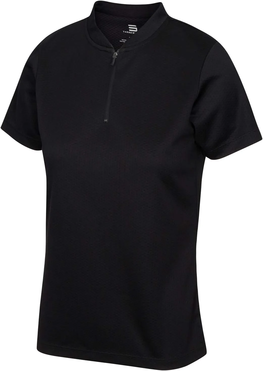 Womens Golf Polo with Zipper - Short Sleeve and Collarless Golf Shirts for Women - UV Protection, Dry Fit, and 4 Way Stretch
