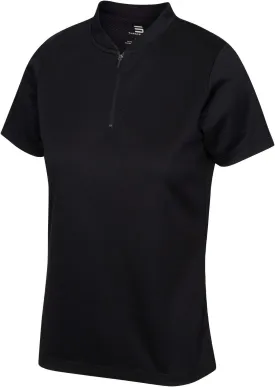 Womens Golf Polo with Zipper - Short Sleeve and Collarless Golf Shirts for Women - UV Protection, Dry Fit, and 4 Way Stretch