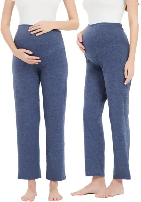 Women's Maternity Pants Casual Loose Wide/Straight Leg Comfy Palazzo Lounge Pant Pregnancy Versatile Trousers