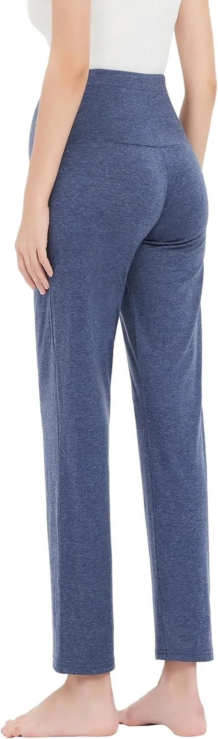 Women's Maternity Pants Casual Loose Wide/Straight Leg Comfy Palazzo Lounge Pant Pregnancy Versatile Trousers